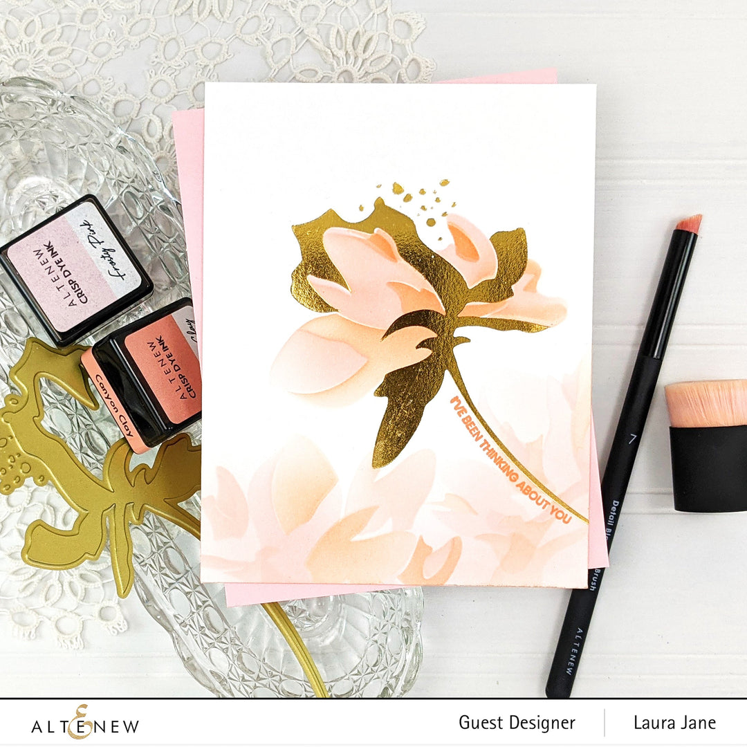 Stencil Whimsical Peony Simple Coloring Stencil