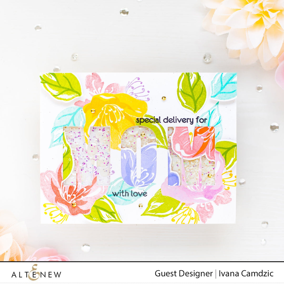 Stencil Zig Zag Floral Mask Stencil