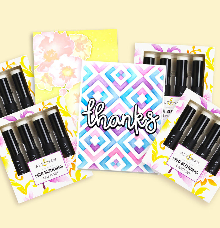 Tools Bundle 16 Mini Ink Blending Brush Bundle (4 Sets of 4 Brushes)