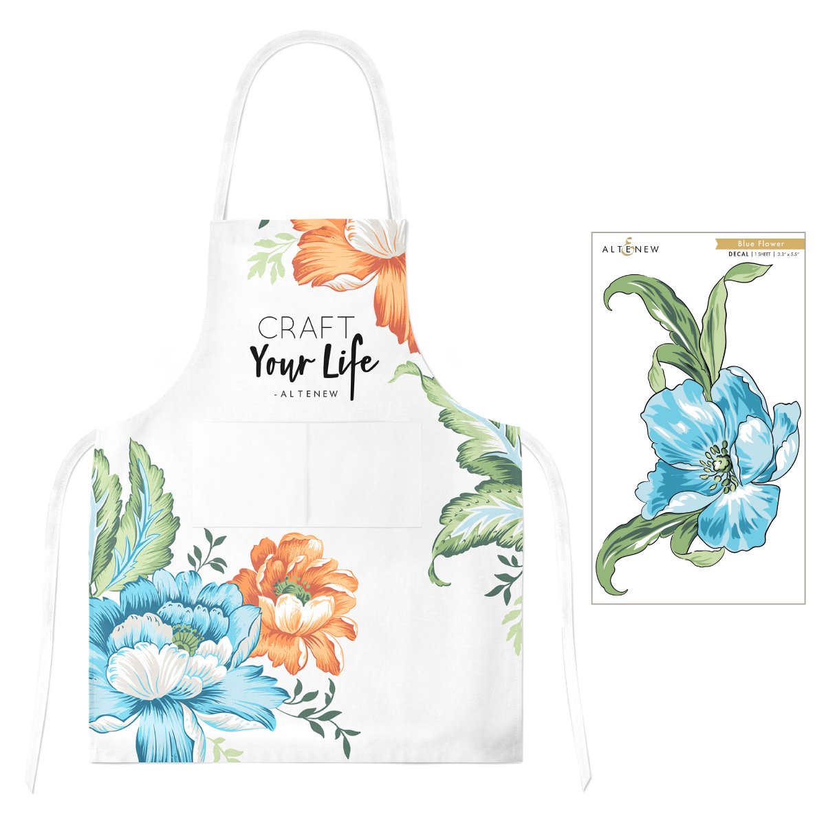 Tools Bundle Craft Your Life Apron & Blue Flower Decal Bundle