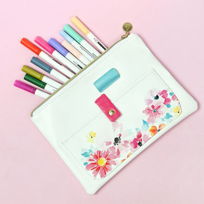 Tools Dreaming in Watercolor Pocket Zipper Pouch (235mm x 165mm)