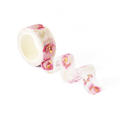 Washi Tapes Gold Foil Winter Roses Washi Tape