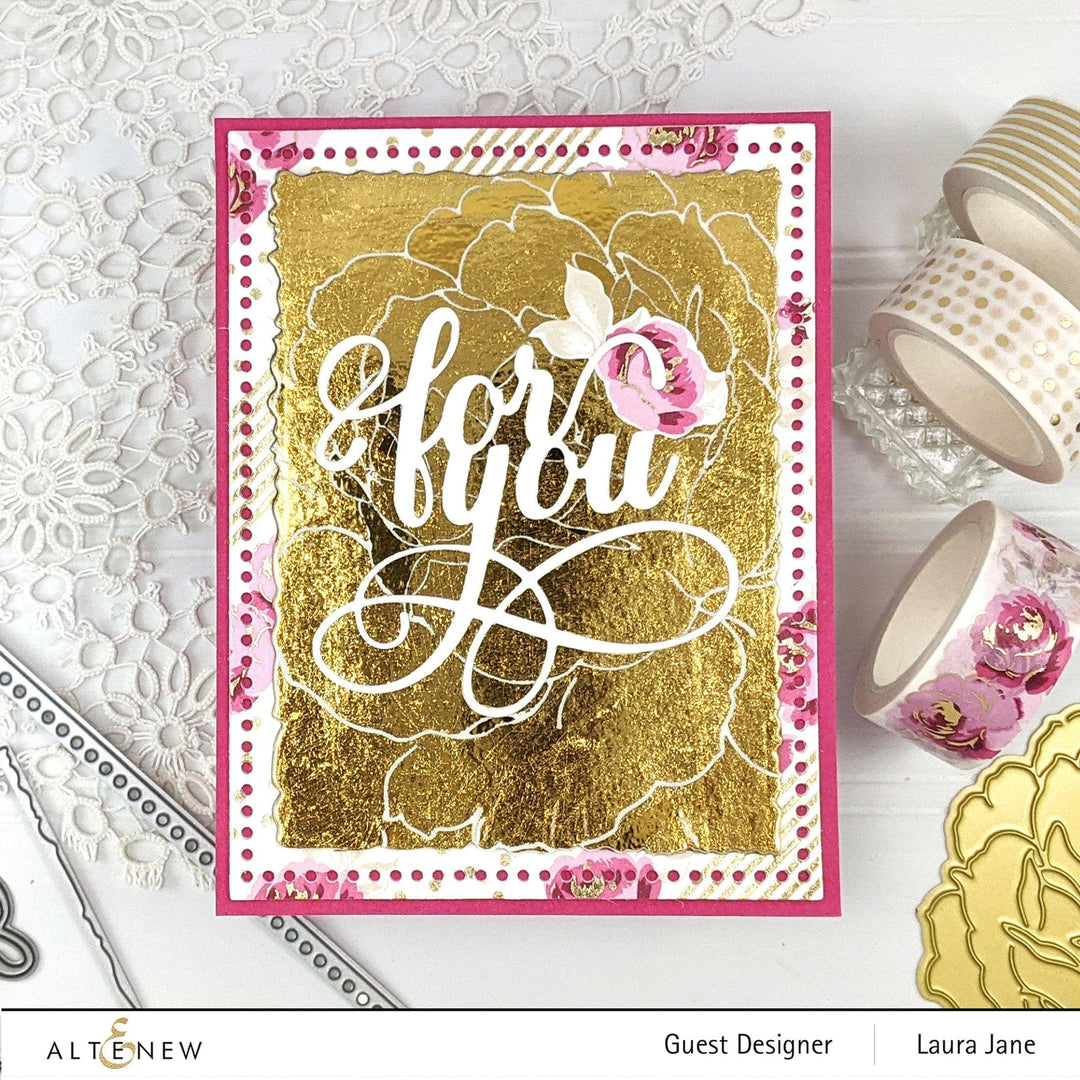 Washi Tapes Gold Foil Winter Roses Washi Tape