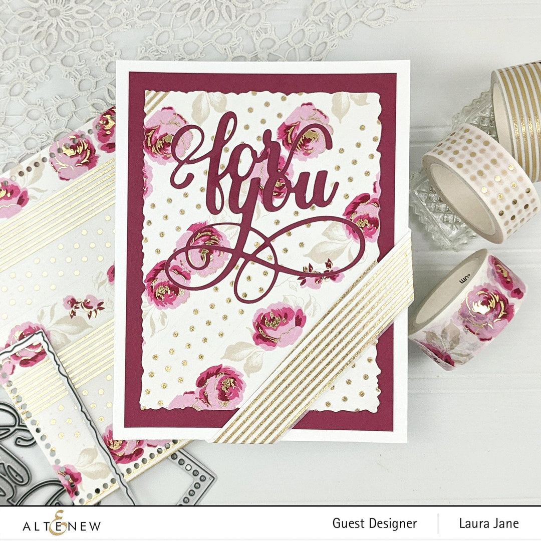 Washi Tapes Gold Foil Winter Roses Washi Tape