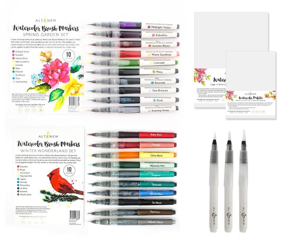 Water-based Marker Bundle Spring and Winter Watercolor Brush Markers Palette Bundle
