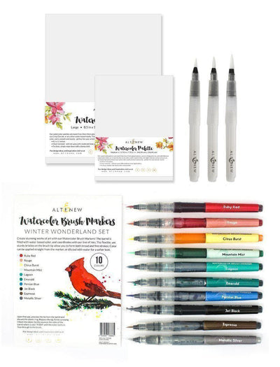 Water-based Marker Bundle Winter Watercolor Brush Marker Palette Bundle