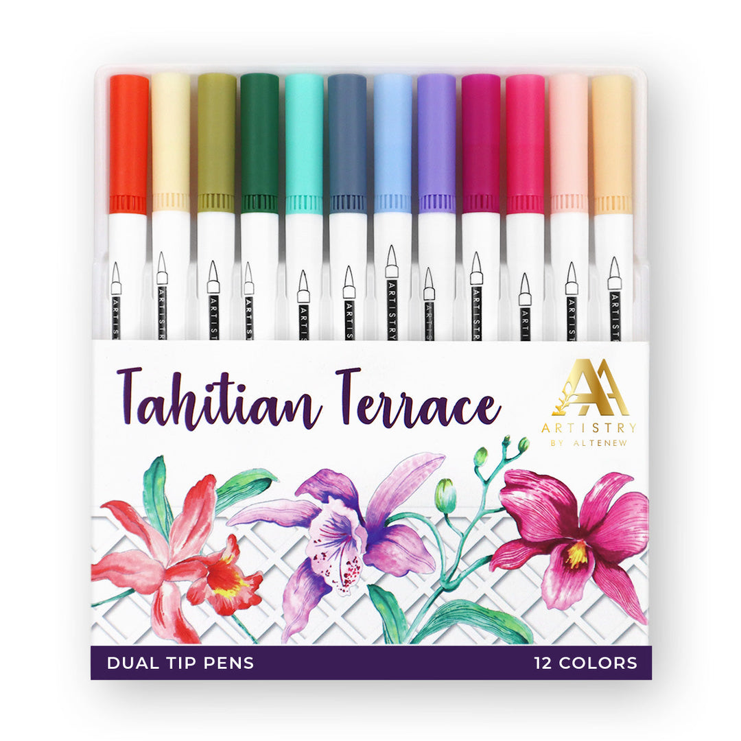 Water-based Markers Tahitian Terrace Dual Tip Pens (Water-based)