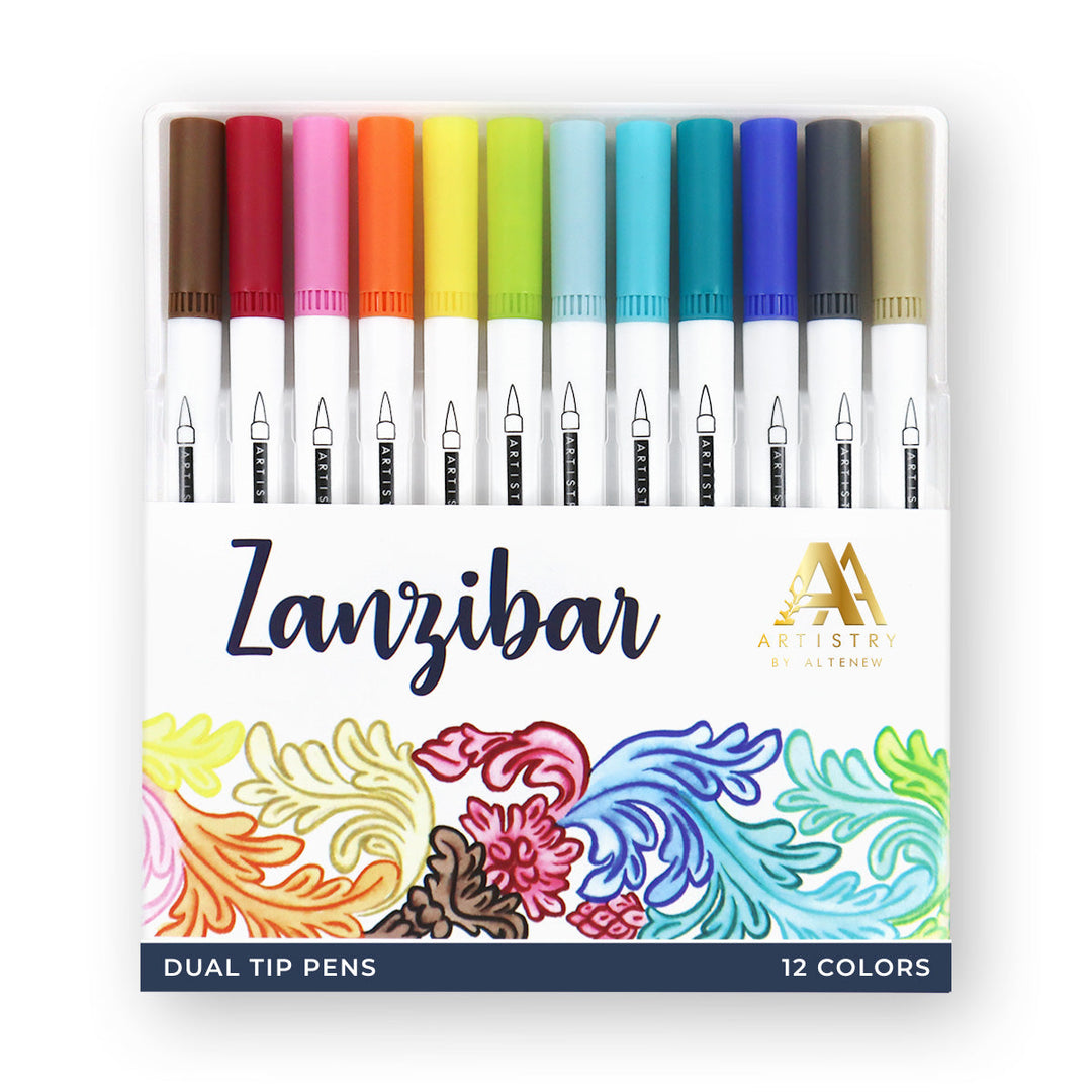 Water-based Markers Zanzibar Dual Tip Pens (Water-based)
