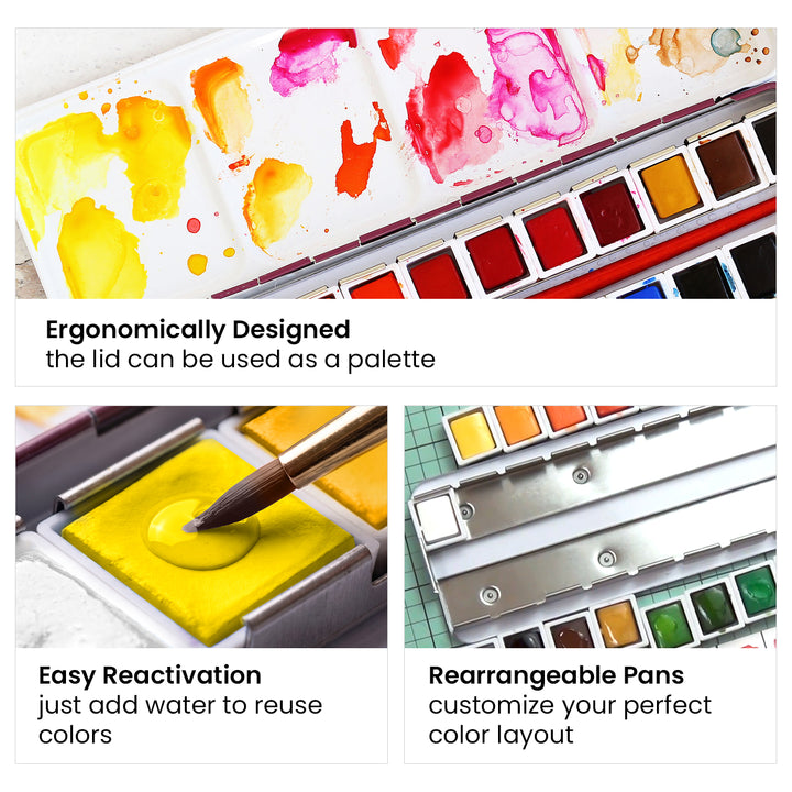 Watercolor Artists' Watercolor 24 Pan Set