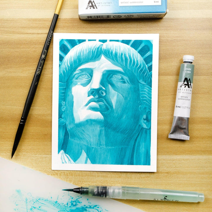 Watercolor Artists' Watercolor Tube - Dark Cyan - (PB.17/PG.7)