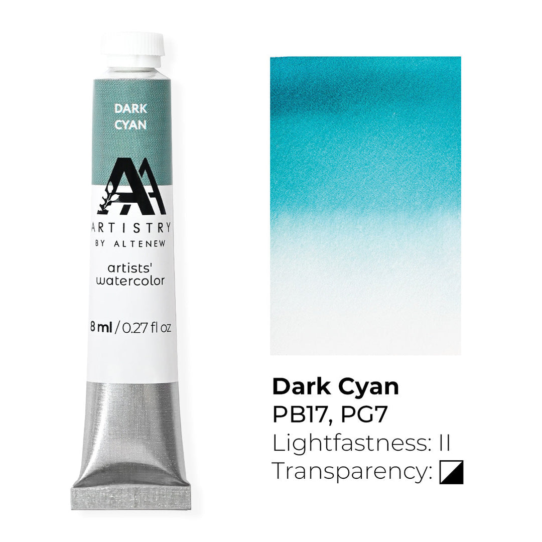 Watercolor Artists' Watercolor Tube - Dark Cyan - (PB.17/PG.7)