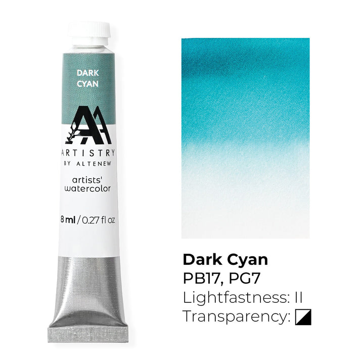 Watercolor Artists' Watercolor Tube - Dark Cyan - (PB.17/PG.7)