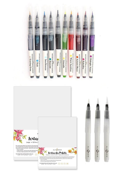 Watercolor Bundle Watercolor Markers and Brushes Bundle