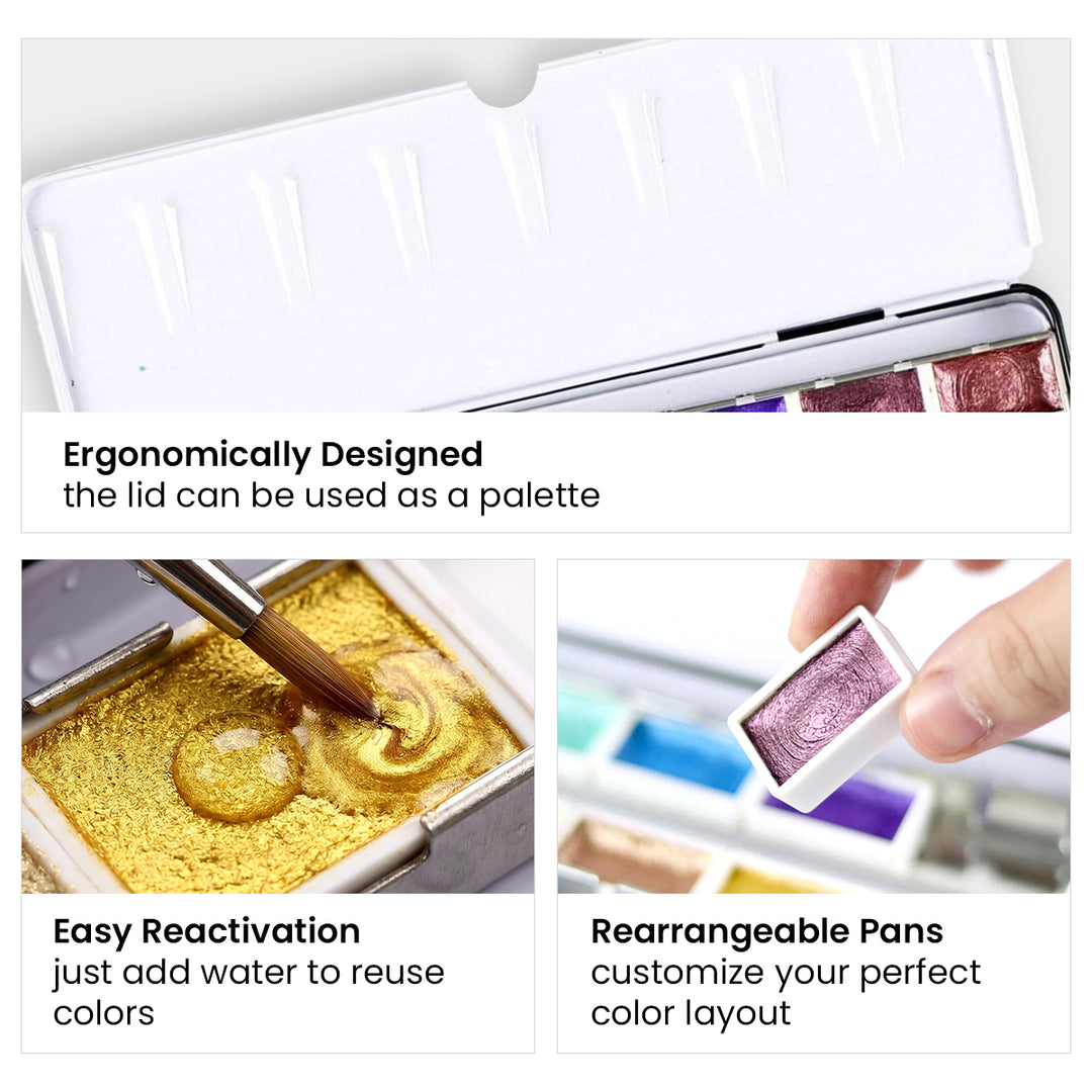 Watercolor Metallic Watercolor 14 Pan Set